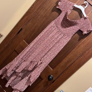 Off the Shoulder Dress XL - Francesca’s - Rust Floral Pattern